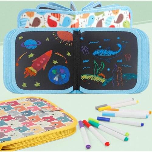 Scribbler Board Reusable Imagination Improvement Educational Erasable Doodle Book Set Writing Board Blackboard Painting Graffiti