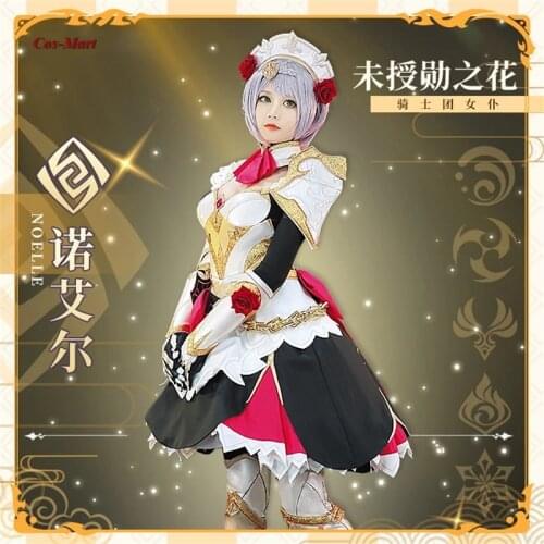 Hot Game Genshin Impact Noelle Cosplay Costume Knights Combat Uniform Female Activity Party Role Play Clothing S-L New Style