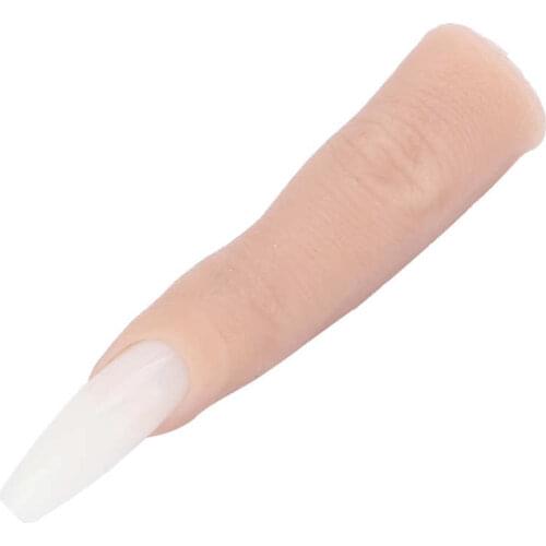 Nail Art Nail Tips Nail Art Training Practice Finger Manicure Mannequin Fake Hand Finger with Nail Tips False Nails With Glue