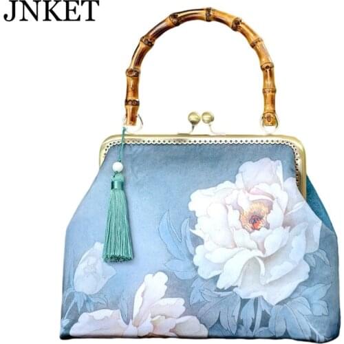 JNKET New Chipao Ancient Style Handbag Retro Women Handmade Gold Bag Crossbody Evening Bag