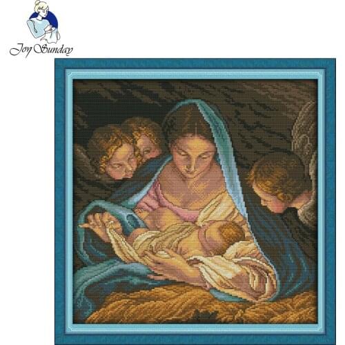 Joy sunday figure style madonna and children free counted cross stitch patterns to print fabric home decoration painting
