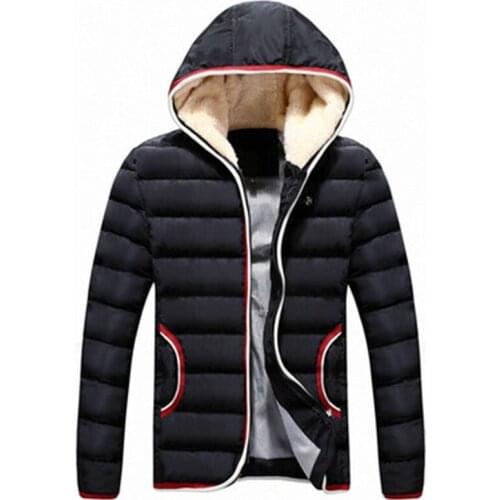 Mens cotton padded cap chain pourpoint slim male young Korean Fashion Male feather padded jacket thick tide