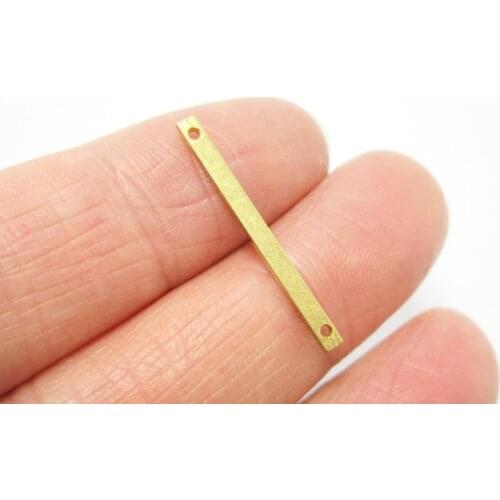 Brass stick connector 25x2x1mm Raw brass earring Bar charms Necklace findings -50pcs R1264
