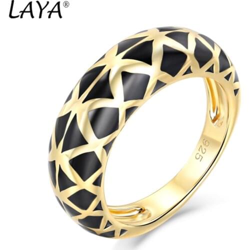 Laya Silver Finger Ring For Women 925 Sterling Silver Simple Design Circle Color Fine Jewelry Handmade Enamel 2021 Trend