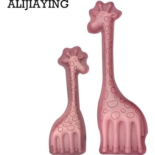 M1343 3D Giraffe animal silicone form Cake Decorating tools DIY Silicone mold Safe-resin clay chocolate dessert decorators Mould