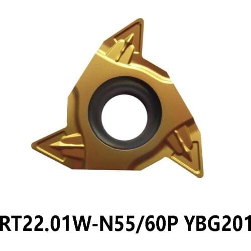 Original 22ER Threading Carbide Inserts RT22.01W-N55P RT22.01W-N60P YBG201 for Steel M K Turning Tools Lathe Cutter CNC Cutting