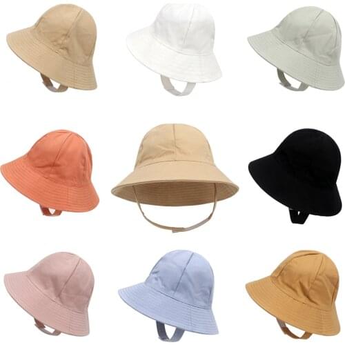 2021 Summer Baby Bucket Hat Kids Cap Beach Accessories Baby Sun Hat for Boys Girls Panama Hat Fisherman Children Cap for 3M-6Y