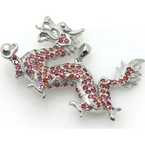 Sapphire and Silver 925 Dragon Pendant