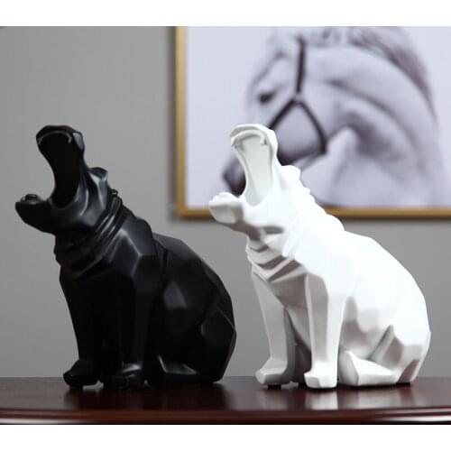 SIMPLE MODERN RESIN HIPPO ANIMAL ORNAMENTS HOME LIVINGROOM TABLE SCULPTURE FIGURINES CRAFTS OFFICE STATUE ACCESSORIES DECORATION