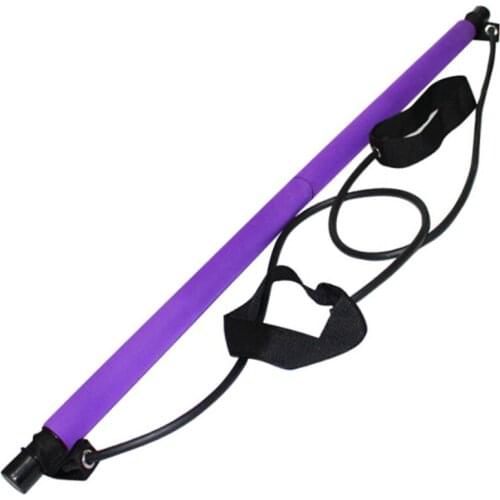 Pilates Bar Resistance Band Detachable Yoga Stick With Foot Loop for Home Gym Portable Workout Yoga Fitness Rally Rod Equipment