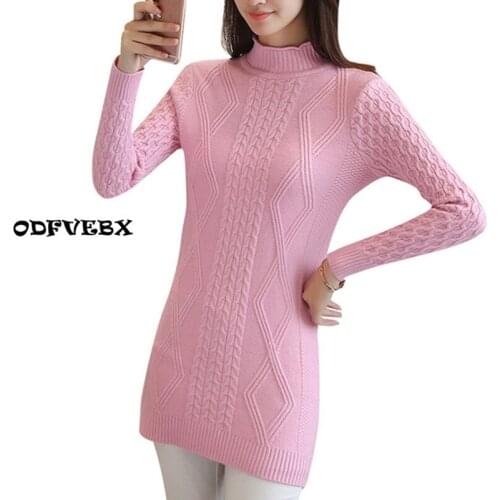 Medium long Half turtleneck sweater female Over the knee fashion warm bottoming Knitted sweater2018autumn winter womens sweater