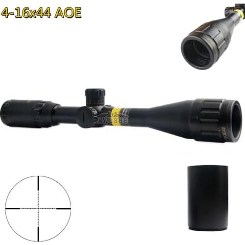 Tactical 4-16x44 AOE Adjustable Riflescope Telescope 25.4mm Tube 1/10Mil Click Value Rifle Scope for Sniper Airsoft Optic Sight