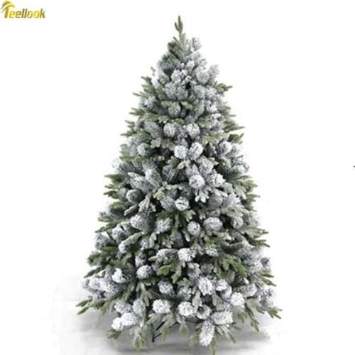 Teellook 1.5M / 1.8M / 2.1M / 2.4M Christmas snow tree Christmas decorations Christmas tree simulation snow tree