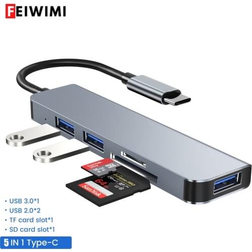 USB C HUB 3.0 Type C 5 IN 1 Multi Splitter Adapter With TF SD Reader Slot For Macbook Pro 13 15 Air Pro PC Computer Accessories