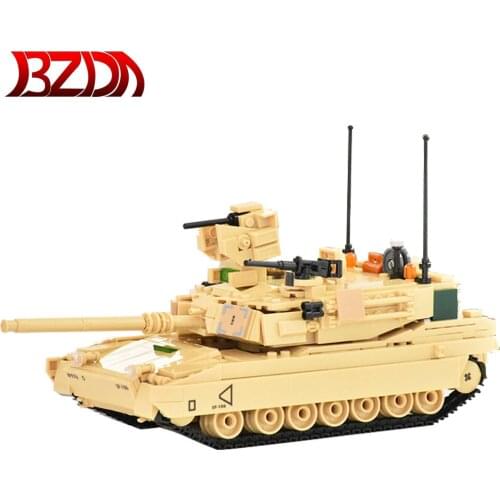 BZDA WWII Military Weapon M777 Weapon M1A2 Battle Tank Chariot Building Blocks Classic Model Accessories Children Birthday Toys