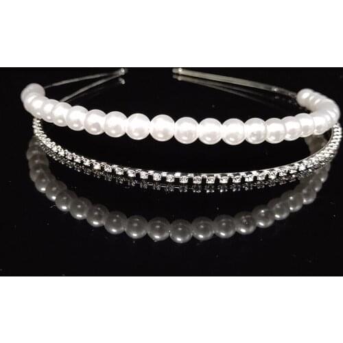 2019 New Elegant Pearl Princess HairBands Crystal Bridal Tiara Wedding Hair Jewelry For Women Fashion Gold Headband Gift