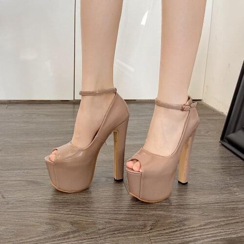 New 2021 Summer Shoes Small Leather High Heels Peep Toe Women Pumps 16 cm Extreme Sexy Shoes Red-light District Female Heels