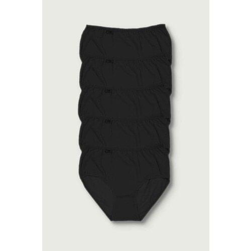 Womens Panties-Cotton Lycra Bato High Waist-Black White Color-A Quality-Passion 2-5-12 'Package