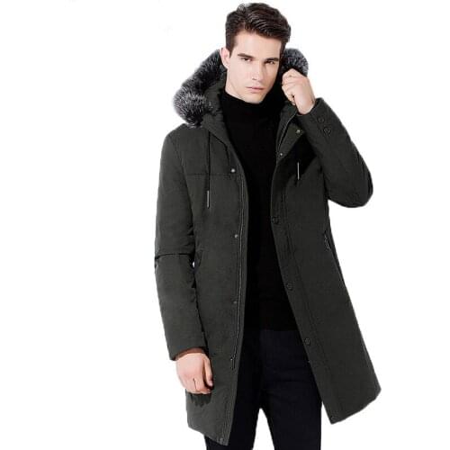 Winter Duck Down Jacket Men Clothes 2019 Streetwear Fashion Fox Fur Collar Hooded Down Coat Parka Doudoune Homme ZL389