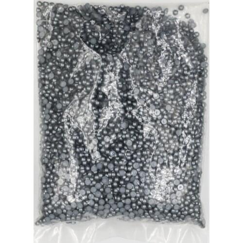 2mm,4mm,6mm,8mm,10mm,12mm,14mm Dark Grey Color Flat back ABS round Half Pearl beads, imitation plastic half pearl beads