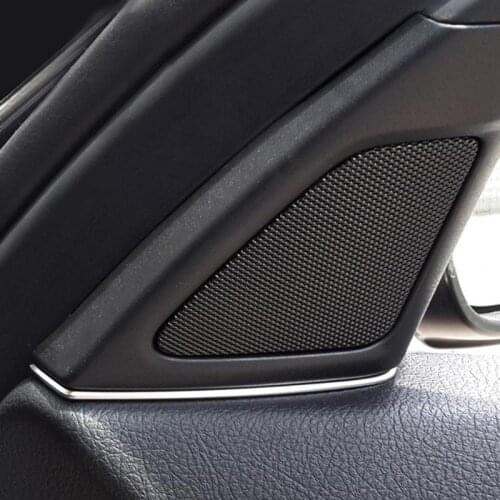 2Pcs Car Front Door Speaker Cover Gap Decor Trim Silver ABS Interior Mouldings for BMW 5 Series F10 2011-2013 Auto Accessories