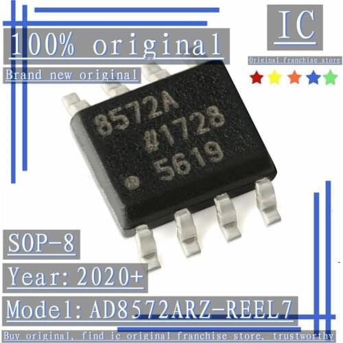 2020+100% Brand new original 5PCS-20PCS AD8572ARZ-REEL7 8572A SOP-8 Zero-drift single-supply rail-to-rail operational amplifier