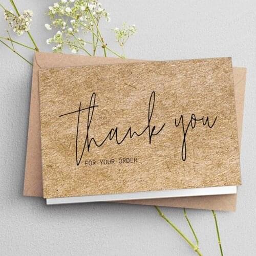 30pcs Natural Kraft Paper Cards Thank You for Your Order Thanks Greeting Cards Appreciation Card for Small Business Wholesales