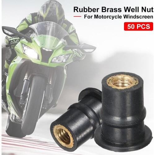 50PCS M4/M5/M6 Universal Rubber Well Nuts Rubber Brass Well Nut For Motorcycle Windscreen