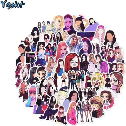 50 Pcs Korean Girl Group Team Graffiti Stickers for Motorcycle Bike ， Luggage Car，Backpack，Phone DIY Cute PVC Sticker