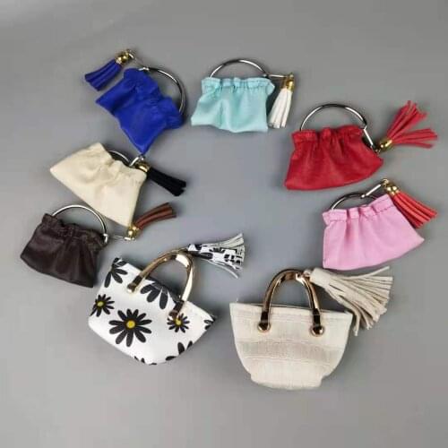 1/6 BJD Accessories Fashion Lady Leather Tassels Handbag For Barbie Doll Bag 11.5" Dollhouse Shopping Purse For Blythe Kids Toy