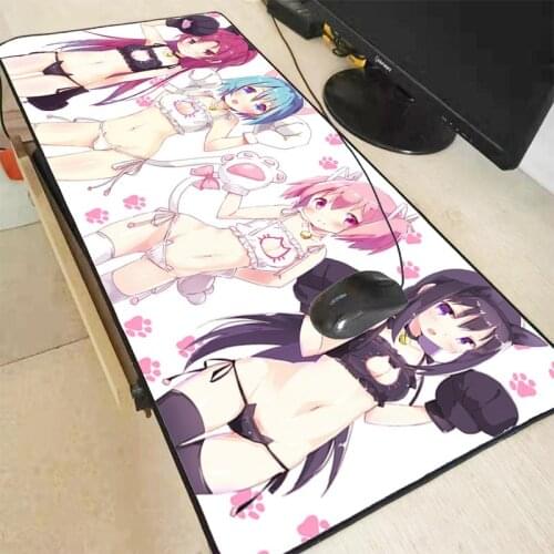 Mairuige XL Japan Anime Sexy Girl Large Gaming Locking Edge Speed Mouse Pad Washable Laptop Computer Mousepad 4mm Thickness