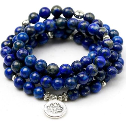 High Quality Lapis Lazuli Bracelet Natural Stone Beads Men Women Bangles Handmade Yoga Energy Jewelry(Do not fade) Fathers Gift