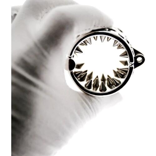 Kalis Teeth Extreme Chastity Device Spike Cock Ring Cock Lock for Men Scrotum Pendant Male Torture Devices BDSM Toys C049