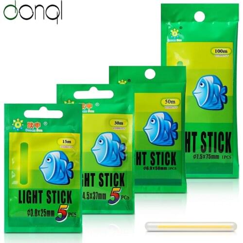 DONQL 5/10Pcs Fishing Float Light Stick 4.5*37mm 7.5*75mm Fluorescent Lightstick Light Night Luminous Fishing Glow Stick Tackle