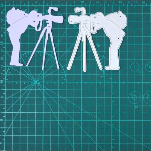 Photographer & Tripod Camera Metal Cutting Dies For Stamps Scrapbooking Stencils DIY Paper Album Cards Decor Embossing 2020 New