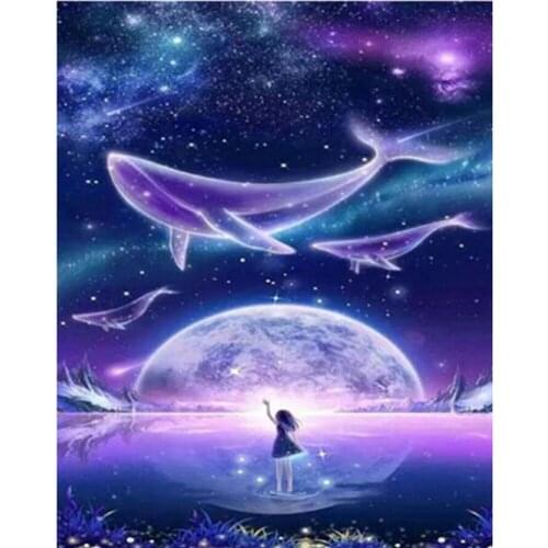 Paint With Diamonds Scenery Diamond Painting Full Square Landscape Picture Of Rhinestone Mosaic Starry Sky Decor Home