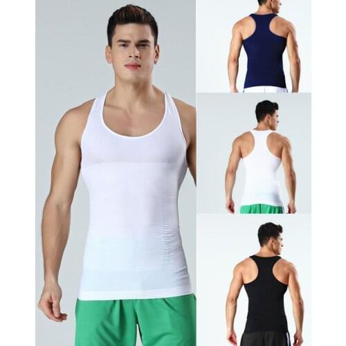 2020 Seamless Mens Slimming T-shirts Vest Upgrade shaped Compression Abdomen Tummy Belly Control Slim Waist Cincher Underwear