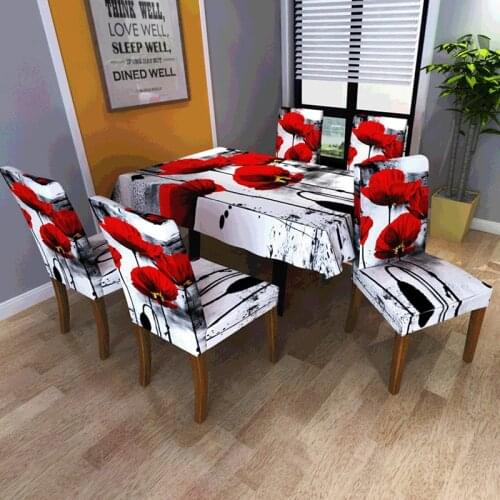 Digital Printed Fashion Waterproof Table Cloth Ink Painting Tablecloth for Hotel Home Dining Room Chair Cover