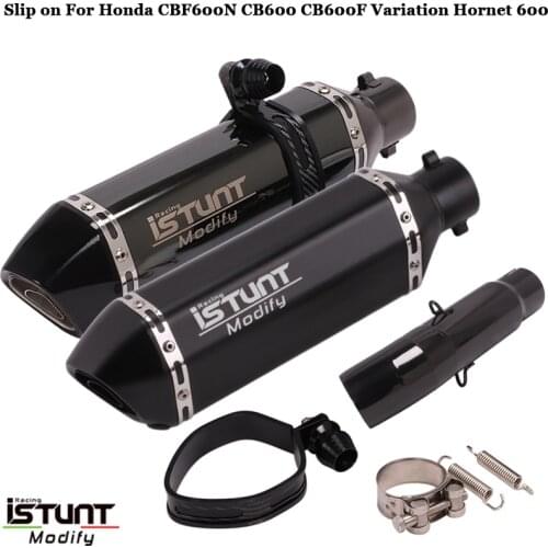 Motorcycle Black Exhaust Muffler Middle Link Pipe DB Killer Slip-On Escape For Honda CBF600N CB600 CB600F Variation Hornet 600