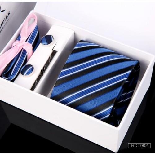 Mans Tie Neckties with Gift Box 2021 New 6Pcs/set Silk Ties Mens Ties Necktie Set Stripe