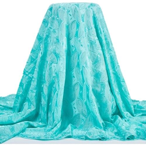 Zhenguiru New Nigerian Lace Fabric 2021 High Quality Lace 5 Yards Mint Green Swiss voile Lace In Switzerland Women Dress A 2428