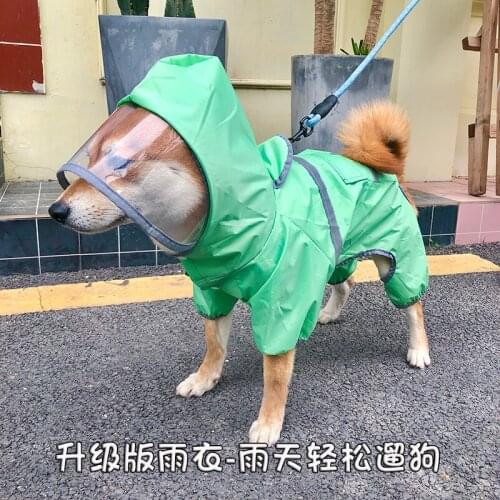 Dog raincoat four-legged all-inclusive medium-sized dog pet poncho small and medium-sized dog raincoat waterproof pet supplies