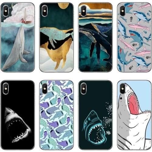 Ocean Whale Shark Transparent Phone Case For iPhone 12 11 Pro Max Mini XS Max XR X 8 7 Plus 6 6S Plus 5 5S SE 2020