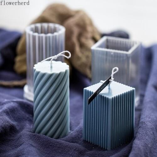 DIY Candle Making Supplies Cylindrical Wax Melt Mold Scented Acrylic Candle Mold Vertical Threaded Candle Mold Plaster Mold