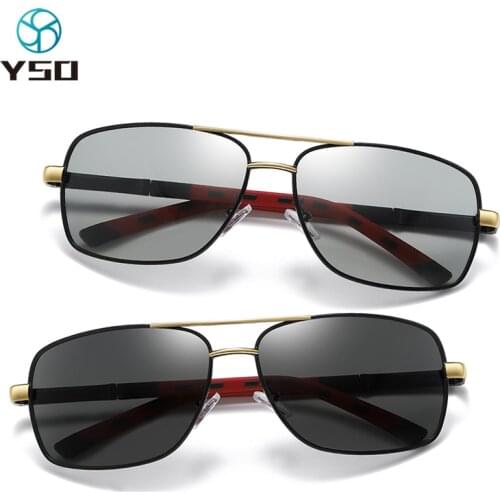 YSO Photochromic Night Vision Sunglasses For Men Women UV Protection Polarized Sunglasses For Driving Night and Day Glasses 8724