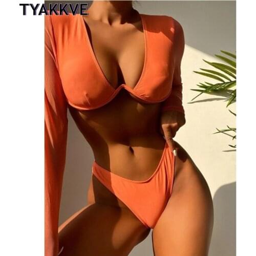 Оранжевые купальники TYAKKVE China At AliExpress