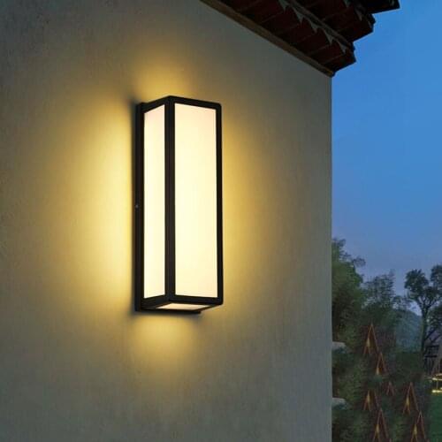 Outdoor Waterproof Wall Lamp With PIR Motion Sensor Surface Mounted Aisle Balcony Porch Light Villa Hotel Exterior Wall Light