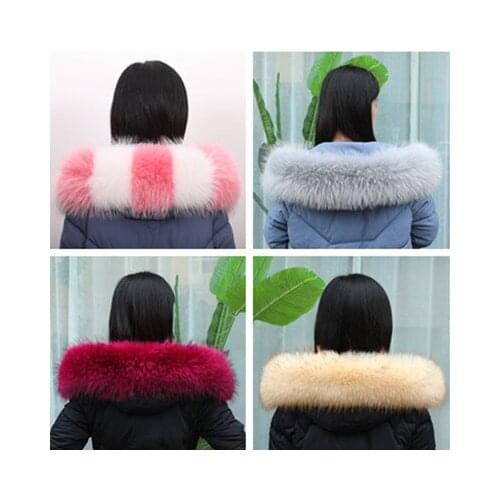 2020 new winter super real raccoon fur collar unisex coat colored fur collar