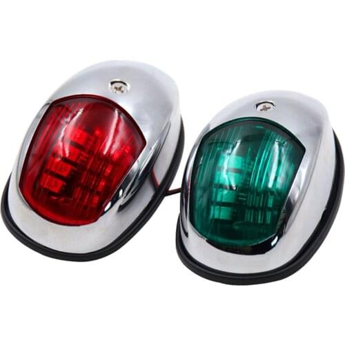 Green & Red Marine LED Navigation Lights Waterproof Pontoon Boat Bow Starboard Side Mount Lamps Stern Light, DC 12V