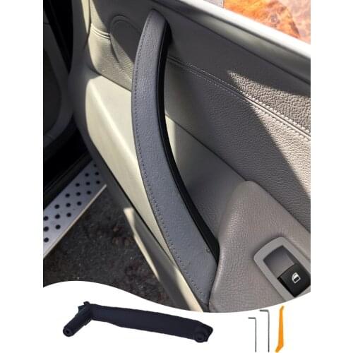 1 Pc Car Interior Passenger Doors Pull Handle With Leather Outer Cover For BMW X5 X6 E70 E71